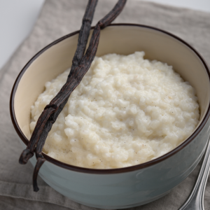 arroz con leche y vainilla